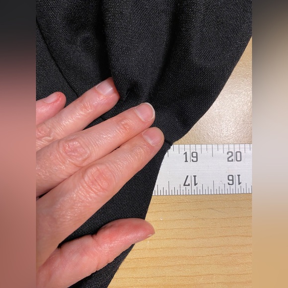 80s Two Tone Wool Blend Belted Knit Dress USA MADE Vintage Black Red 8 - Picture 5 of 8